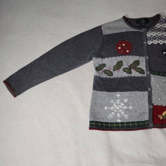 Vtg Orvis Sweater Womens Sz M Novelty Grannycore Embroidered Bird Knit Cardigan - Picture 15 of 16